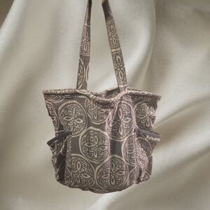 Patterned Tote Bag - Brown